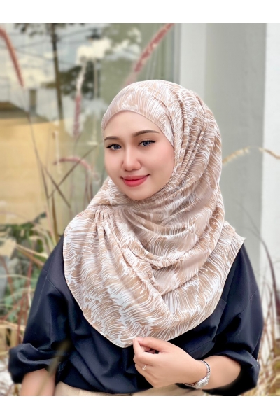TUDUNG SEMINIT PRINTED - ABSTRACT BROWN